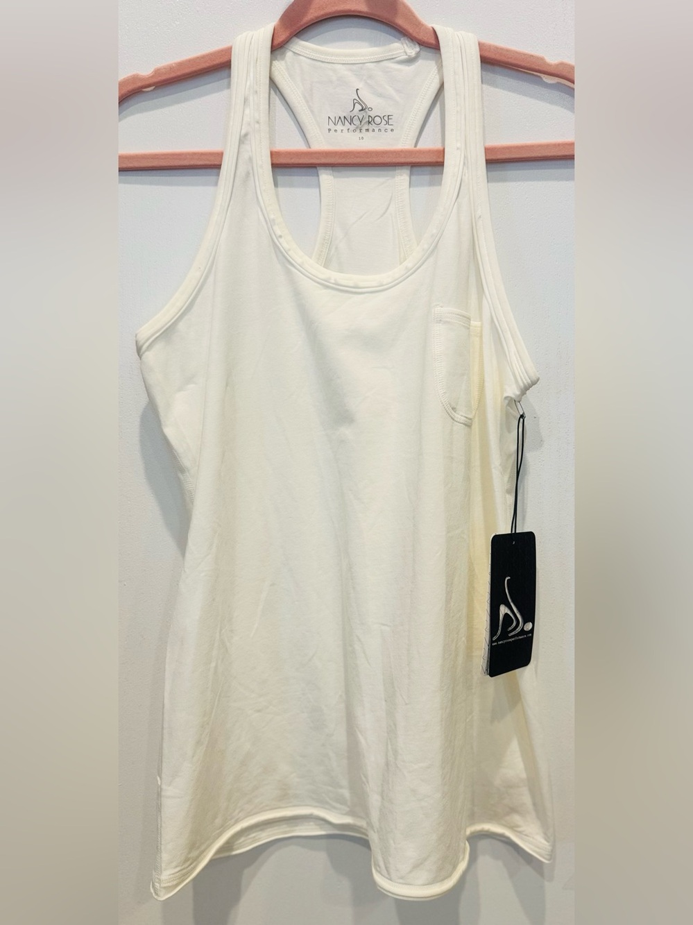 NANCY ROSE PERFORMANCE Every Girl Basic Tank Ivory Size 10 NWT